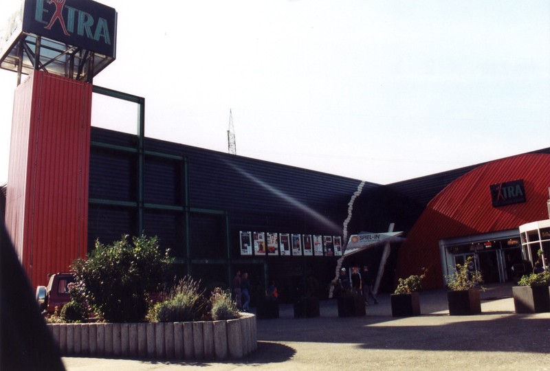 Photo of the outside entrance area, by daylight, 1997.