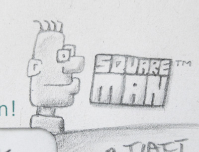 Square Man (original size 1,5 cm)
