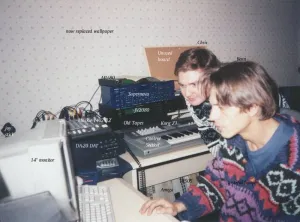 Picture of Chis Abbott and Ben Daglish at work on the remix of Trap Picture of Chis Abbott and Ben Daglish at work on the remix of Trap